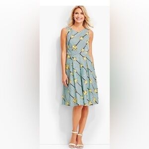 NWT TALBOTS Fit & Flare, Floral Dress 12 Petite